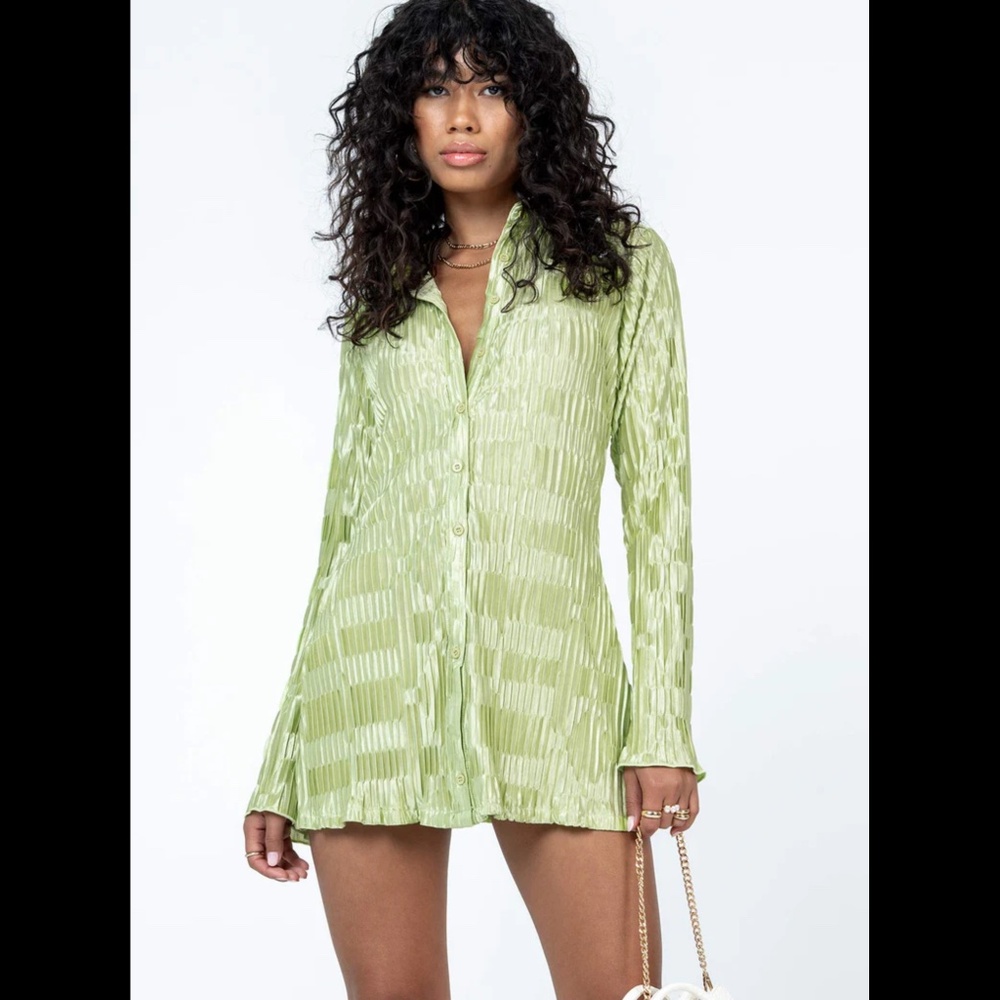 Princess Polly Lila Shirt Dress Green